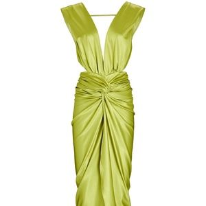BAOBAB Mia Knotted Satin Midi Dress - Size Small